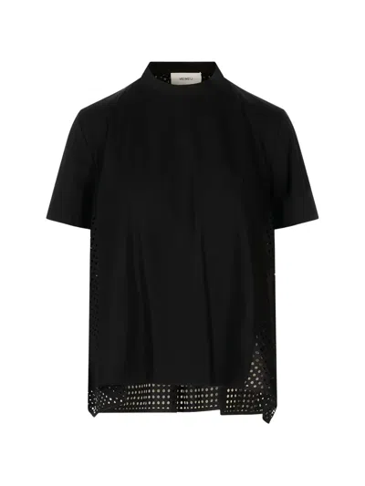 Meimeij Perforated-panel T-shirt In Black