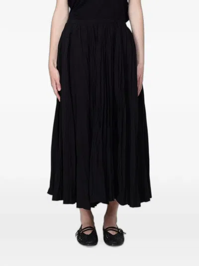 Meimeij Pleated Midi Skirt In Black