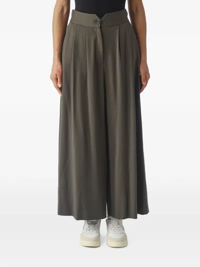 Meimeij Pleated Palazzo Pants In Gray