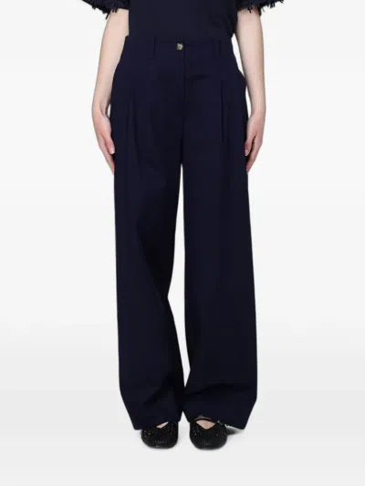 Meimeij Pleated Wide-leg Trousers In Blue