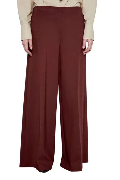 Meimeij Pull On Wide Leg Pants In Wine In Pink