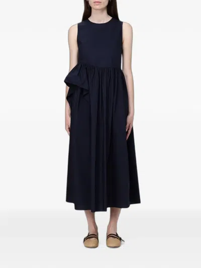 Meimeij Ruffle-detail Midi Dress In Blue