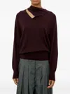Meimeij Scarf-detail Sweater In Burgundy