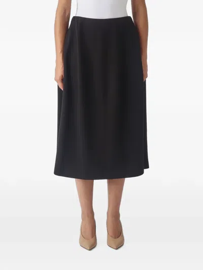 Meimeij Seam-detail A-line Midi Skirt In Black