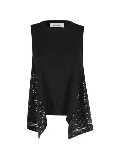 Meimeij Sequin-embellished Top In Black