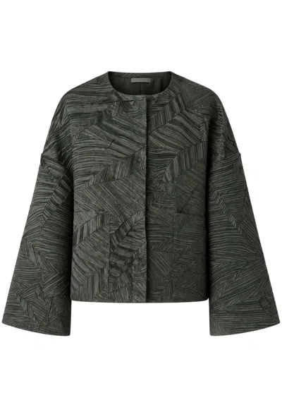 Meimeij Short Pleated Jacket  In Green