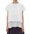 Meimeij Short Sleeve Layered Blouse In White In White