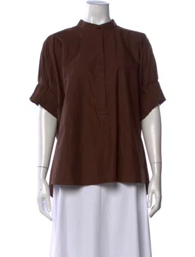 Pre-owned Meimeij Short Sleeve Top In Brown