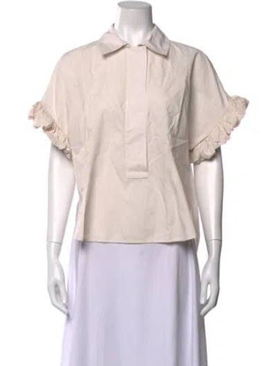 Pre-owned Meimeij Short Sleeve Top In Neutrals