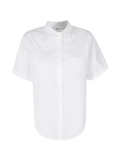Meimeij Short-sleeve Chest-pocket Shirt In White