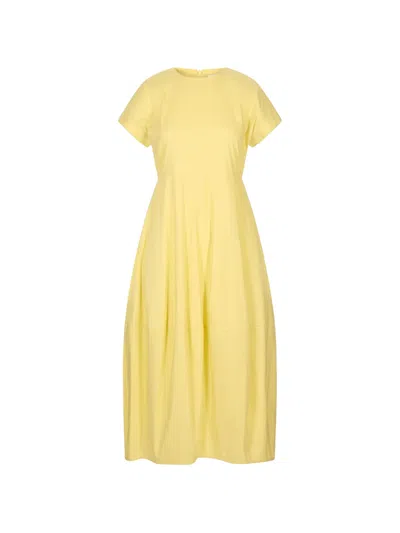 Meimeij Short-sleeve Midi Dress In Yellow