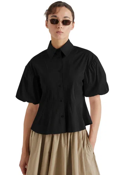 Meimeij Sleeve Shirt A Balloon  In Blue