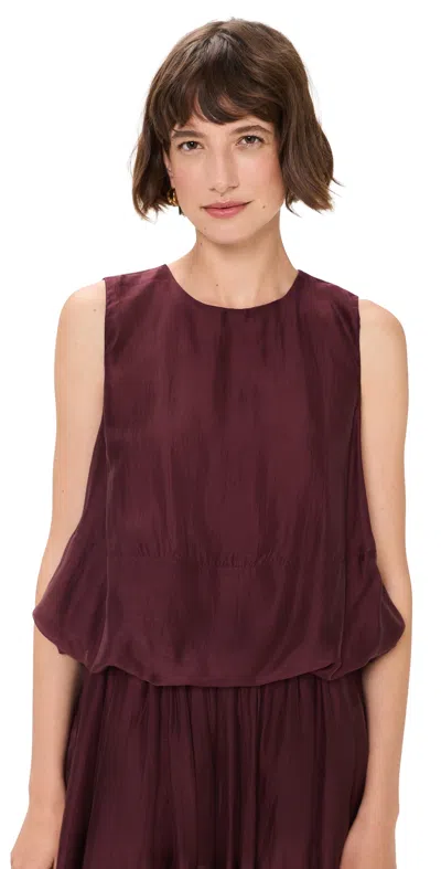 Meimeij Sleeveless Balloon Top Sangria In Brown