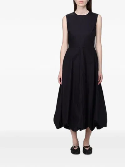 Meimeij Sleeveless Bubble-hem Maxi Dress In Black