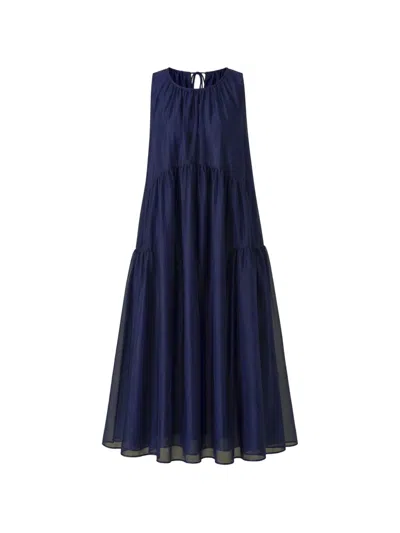 Meimeij Sleeveless Tiered Dress In Blue