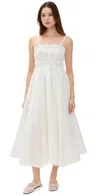 Meimeij Strap Maxi Dress With Gathers At Bust Off White In Off White