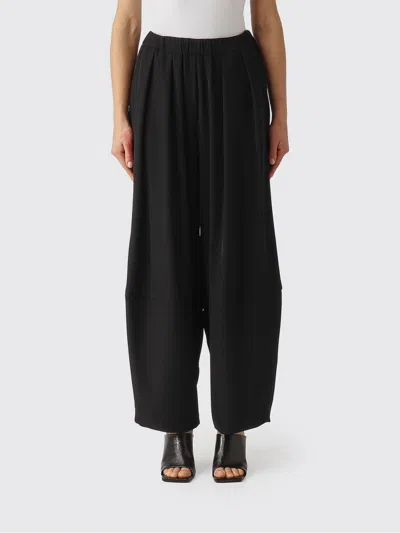 Meimeij Stretch Jersey Wide Leg Trousers In Black