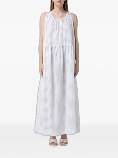 Meimeij Striped Maxi Dress In White