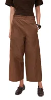 Meimeij Taffeta Pants With Elastic Waist Brown In Brown