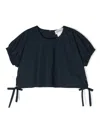 Meimeij Tied-sides Cropped Blouse In Blue