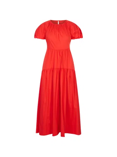 Meimeij Tiered Maxi Dress In Red