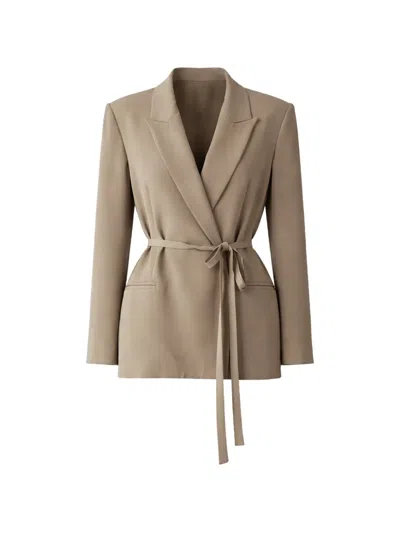 Meimeij Tie-waist Blazer In Neutral