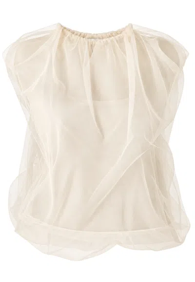 Meimeij To Balloon In Soft Wool With Tulle  In Neutral