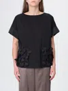 Meimeij Cotton Blouse With Flowers In Black