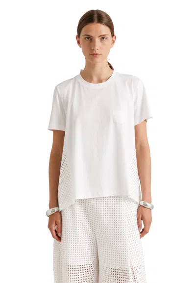 Meimeij T-shirt Perforated Woman  White Cotton Spring/summer 2026 M6ex04-bianco