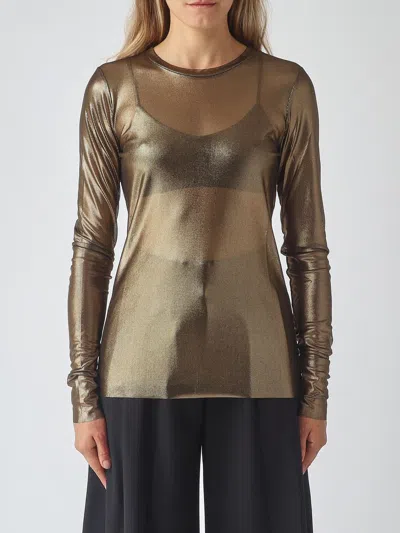 Meimeij T-shirt Woman Colour Gold In Transparent