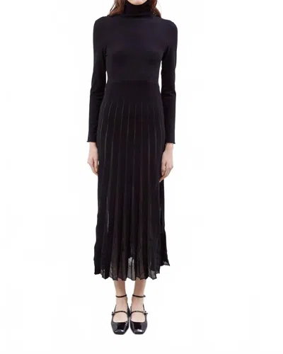 Meimeij Turtleneck Maxi Long Sleeves Dress In Black