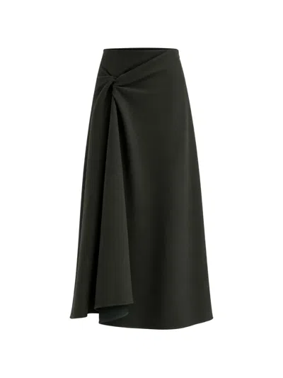 Meimeij Twist-detail A-line Maxi Skirt In Green