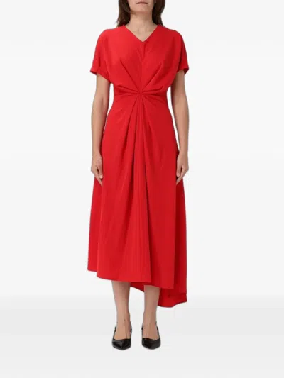 Meimeij Twist-detail Asymmetric Dress In Red