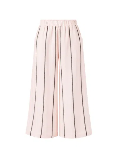 Meimeij Vertical-stripe Palazzo Pants In Pink