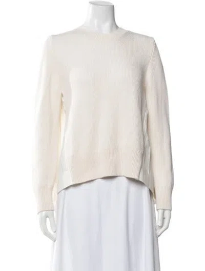 Pre-owned Meimeij Virgin Wool Crew Neck Sweater In Neutrals