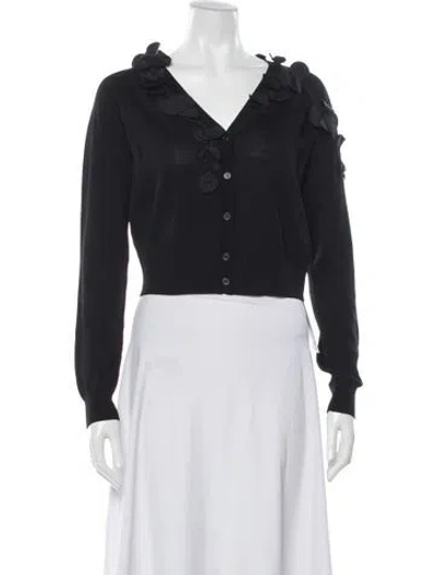 Pre-owned Meimeij V-neck Sweater In Black