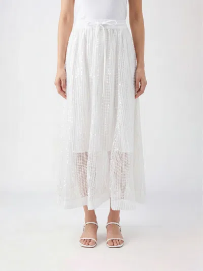 Meimeij Midi Skirt With Sequins In White