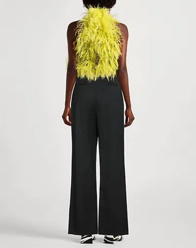 Meimeij Wide-leg Satin Pants In Black In Gold