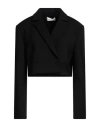 Meimeij Woman Blazer Black Size 6 Viscose, Polyamide, Elastane, Acetate In Black