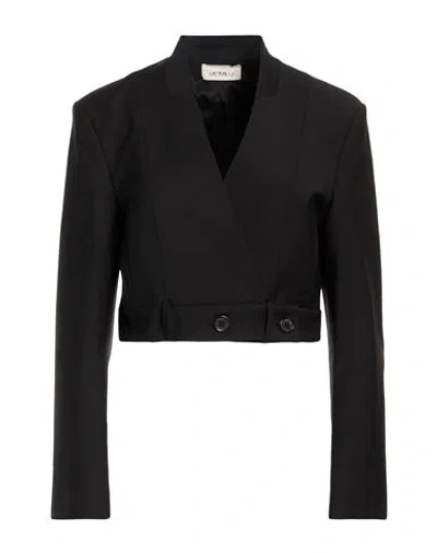 Meimeij Woman Blazer Black Size 8 Polyester, Wool, Elastane