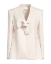 Meimeij Woman Blazer Ivory Size 8 Viscose, Polyamide, Elastane In White