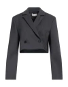Meimeij Woman Blazer Lead Size 4 Viscose, Polyamide, Elastane, Acetate In Grey