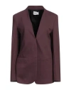 Meimeij Woman Blazer Plum Size 4 Viscose, Polyamide, Elastane In Purple