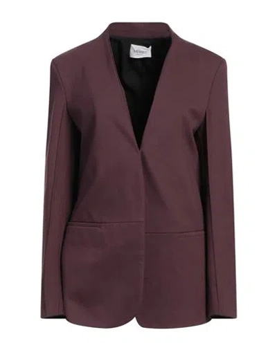 Meimeij Woman Blazer Plum Size 4 Viscose, Polyamide, Elastane In Purple