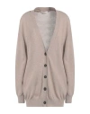 Meimeij Woman Cardigan Beige Size 4 Virgin Wool, Viscose, Polyester, Cashmere In Beige