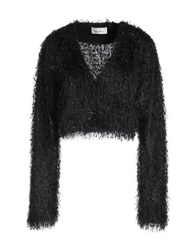 Meimeij Woman Cardigan Black Size 8 Polyester, Viscose, Polyamide, Elastane