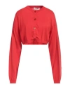 Meimeij Woman Cardigan Red Size 4 Cotton In Red