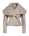 Meimeij Woman Jacket Beige Size 2 Polyester, Cotton In Gray