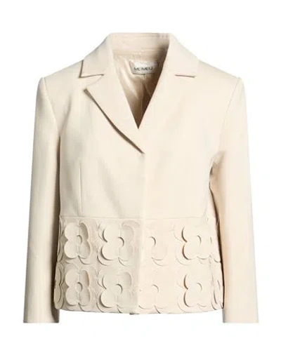Meimeij Woman Jacket Beige Size 4 Viscose, Polyamide, Elastane In Neutral