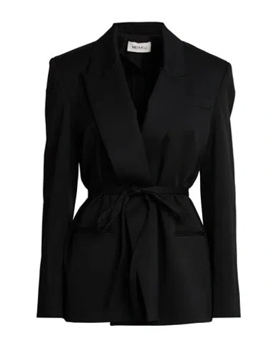 Meimeij Woman Jacket Black Size 2 Wool, Polyester, Elastane, Acetate